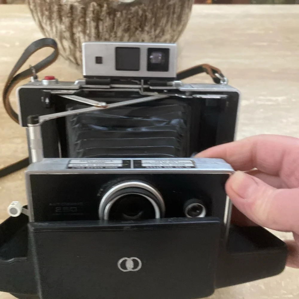 Polaroid Vintage Land Camera Black and Silver Film Photography